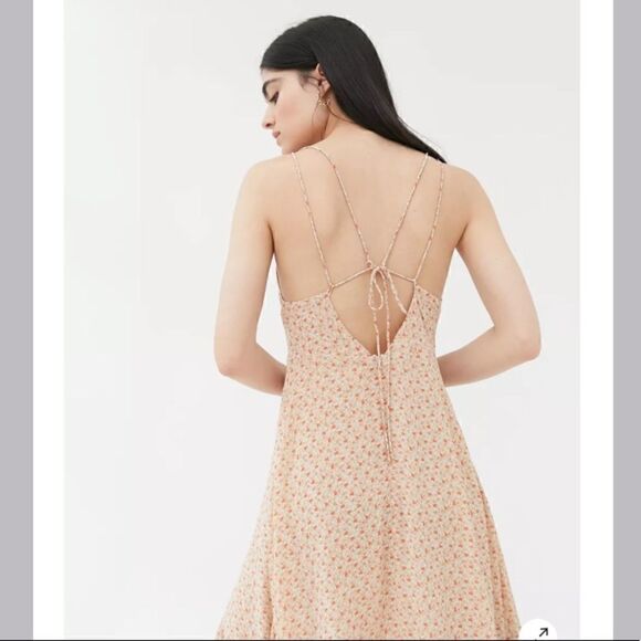 Urban Outfitters Sparklers Floral Chiffon Midi Dress Size L - Picture 4 of 10